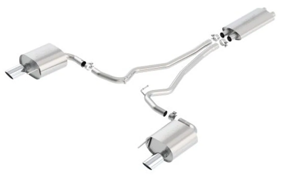 Borla Touring Cat Back 15-17 Ford Mustang 3.7L V6 MT/AT 2.25in Pipe 4in Single Round Rolled Tips 140586 1 of 1