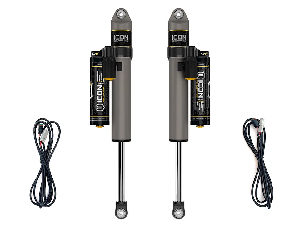 ICON 2018-2023 Jeep Wrangler JL, 2.5" Lift, Rear, V.S. 2.5 Aluminum Series Shock Absorbers, Piggyback Reservoir w/ CDEV, Pair 27726ep 1 of 6