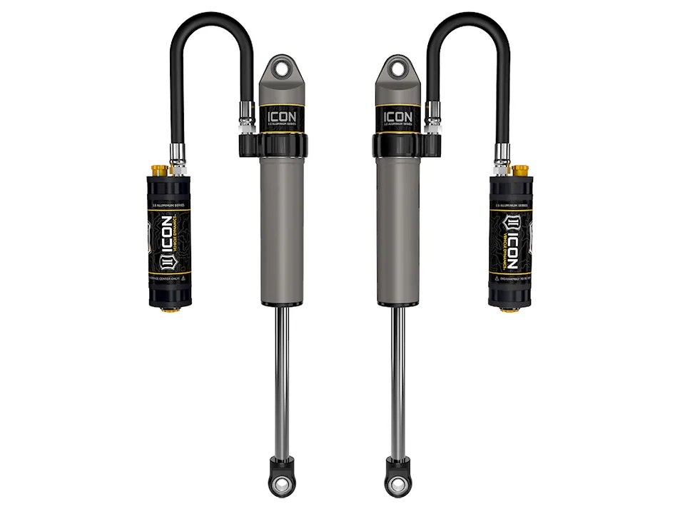 ICON 2020-2023 Jeep Gladiator/2018-2023 Jeep Wrangler JL, 2.5" Lift, Front, V.S. 2.5 Aluminum Series Shock Absorbers, Remote Reservoir w/ CDCV, Pair 27821cp 1 of 1