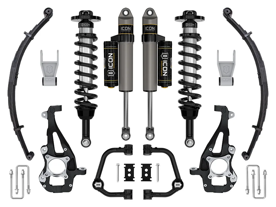 ICON 2021-2024 Ford F-150 4WD, 3.5-4.5" Lift, Stage 2 Suspension System, Tubular, w/ Leaf Packs k93142tl 1 of 6