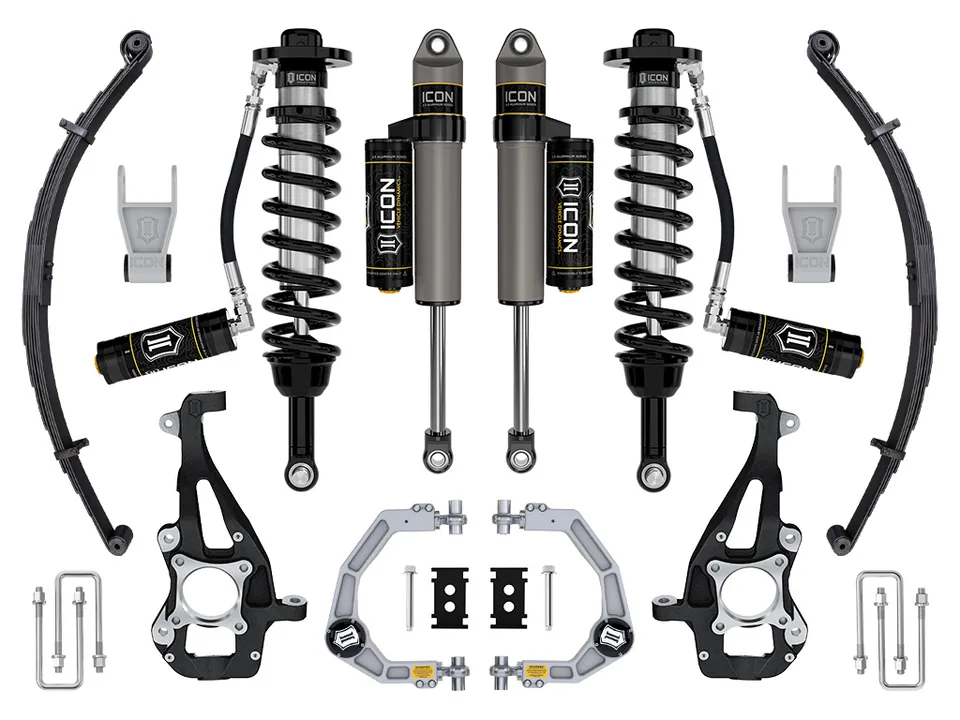 ICON 2021-2024 Ford F-150 4WD, 3.5-4.5" Lift, Stage 3 Suspension System, Billet, w/ Leaf Packs k93143l 1 of 6