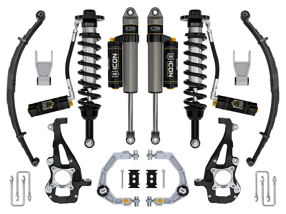 ICON 2021-2024 Ford F-150 4WD, 3.5-4.5" Lift, Stage 4 Suspension System, Billet, CDCV, w/ Leaf Packs k93144l 1 of 6