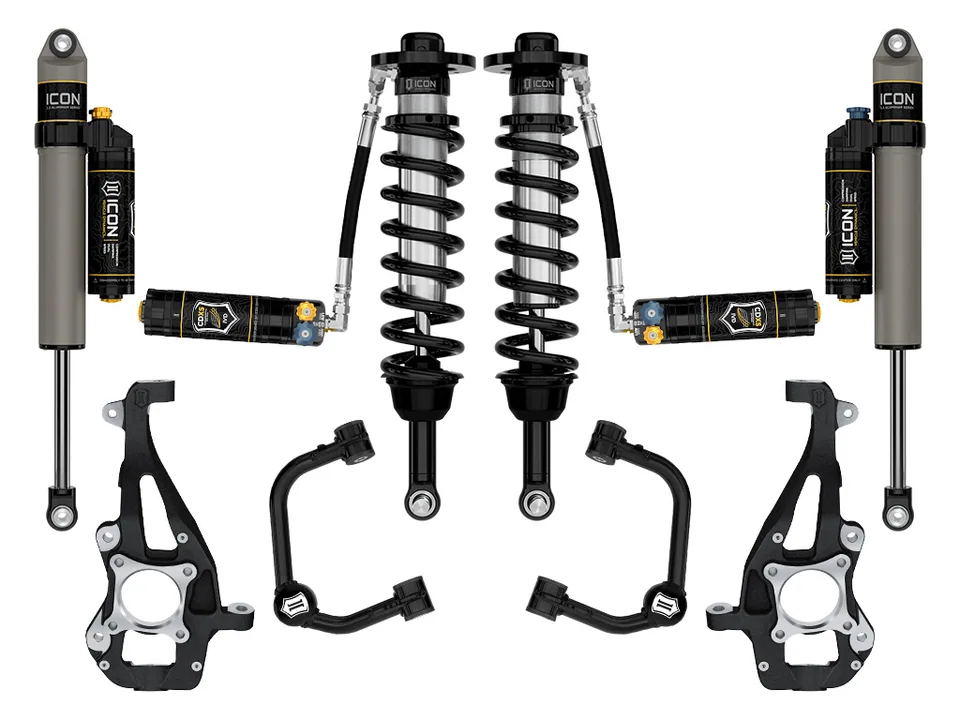 ICON 2021-2024 Ford F-150 4WD, 3.5-4.5" Lift, Stage 4 Suspension System, Tubular, CDXS k93144td 1 of 6
