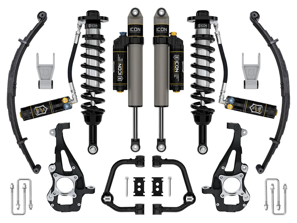 ICON 2021-2024 Ford F-150 4WD, 3.5-4.5" Lift, Stage 4 Suspension System, Tubular, CDXS, w/ Leaf Packs k93144tld 1 of 6