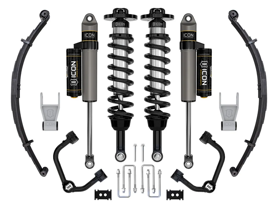 ICON 2021-2024 Ford F-150 Tremor, 2.5-3" Lift, Stage 2 Suspension System, Tubular, w/ Leaf Packs k93162tl 1 of 4