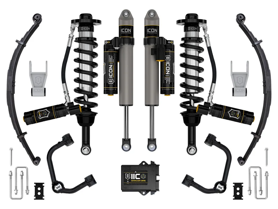 ICON 2021-2024 Ford F-150 Tremor, 2.5-3" Lift, Stage 5 Suspension System, Tubular, w/ Leaf Packs k93165tl 1 of 6