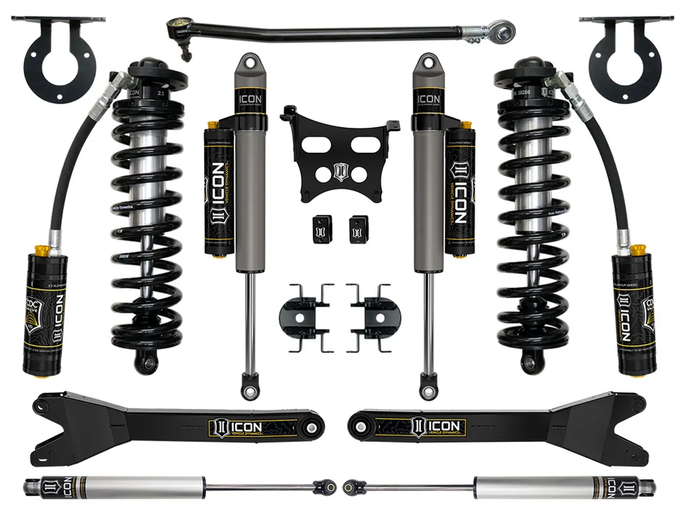 ICON 2023 Ford F-250/F-350 Super Duty 4WD, 2.5-3" Lift, Stage 4 Coilover Conversion System with Radius Arms k63164r 1 of 6