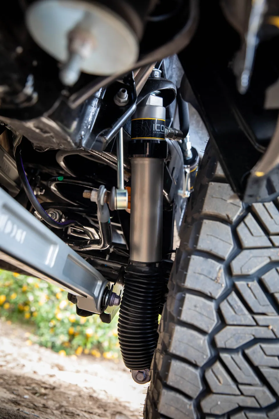 ICON 2024-2025 Toyota Tacoma, 0-1" Lift, Rear, V.S. 2.5 Aluminum Series Shock Absorbers, Remote Reservoir w/ CDXS, Pair 57808xp 6 of 6
