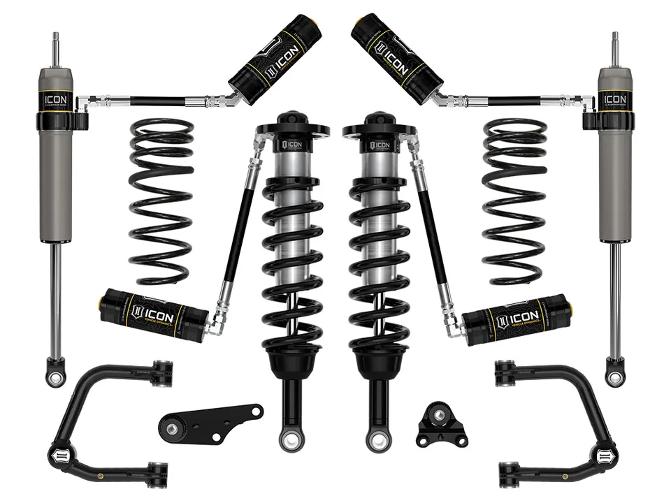 ICON 2024-2025 Toyota Tacoma 1.25-3" Lift, Stage 4 Suspension System, Tubular, Overland Rear Springs K53294TX 1 of 6