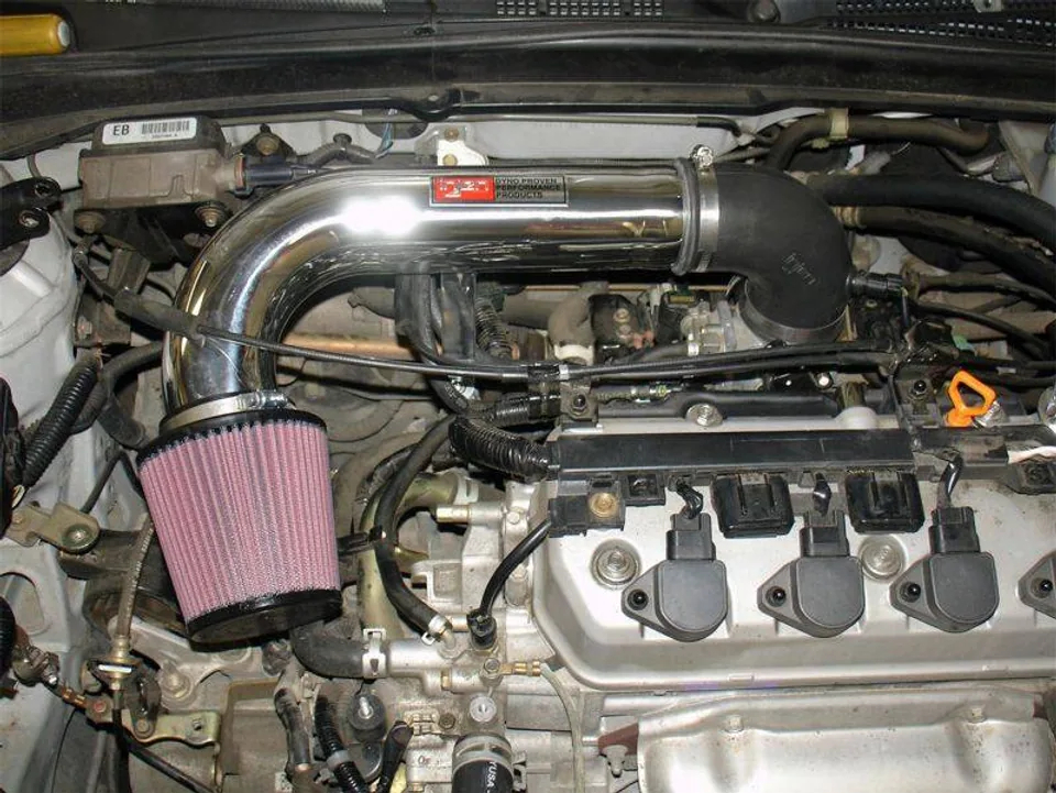 Injen 01-04 Civic Dx Lx Ex Hx Polished Short Ram Intake IS1565P 2 of 2
