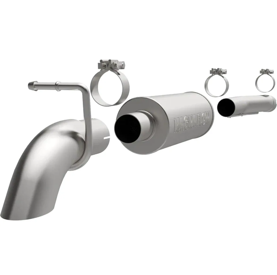 MagnaFlow 12-18 Jeep Wrangler JK Unltd V6 3.6L 2D Turn Down Front of Rear Tire SS C/B Perf Exhaust 17144 1 of 3