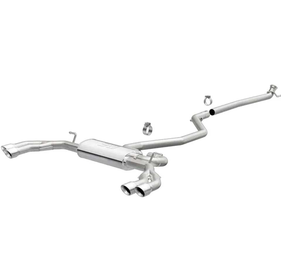 MagnaFlow 14-16 Mercedes CLA250 Cat-Back SS Touring 2.5in Quad Split Rear Exit 4in Polished Tips 19251 1 of 1