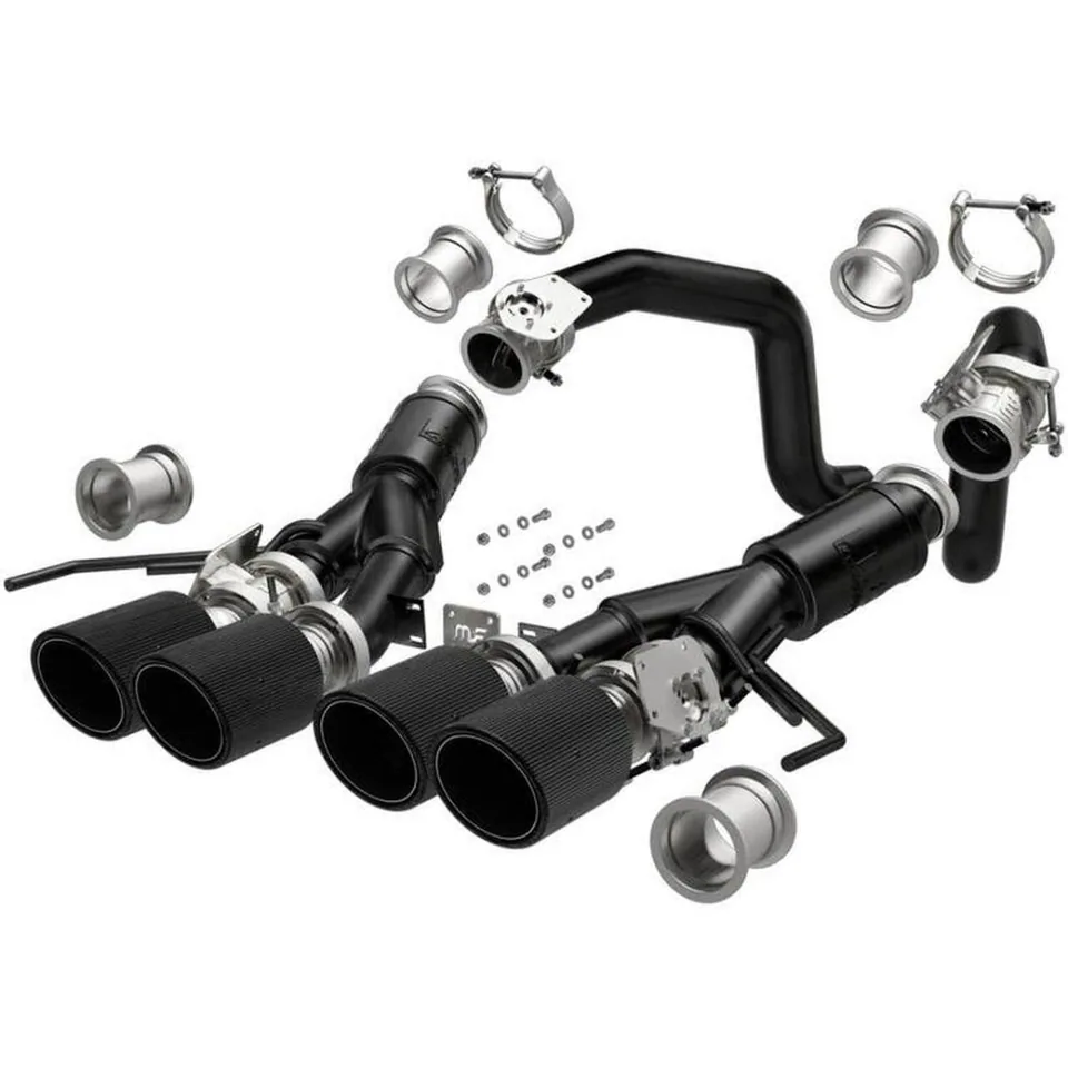MagnaFlow 14-19 Chevrolet Corvette V8 6.2L Competition Axle Back w/Quad Carbon Fiber Tips 3in Diameter Performance Exhaust System 19381 1 of 1