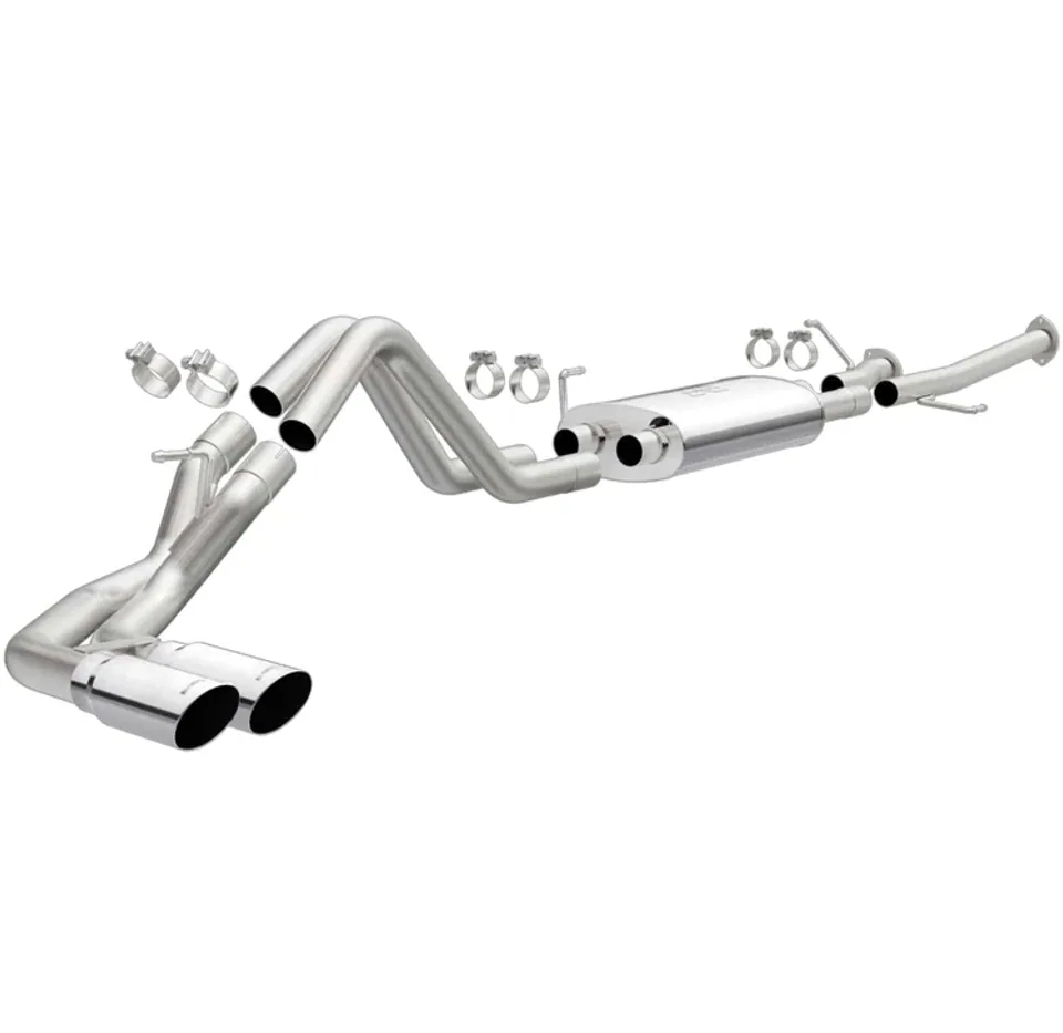 MagnaFlow 14-21 Toyota Tundra V8 4.6L/5.7L Stainless C/b Exhaust Dual same side pass. rear tire 15306 1 of 4