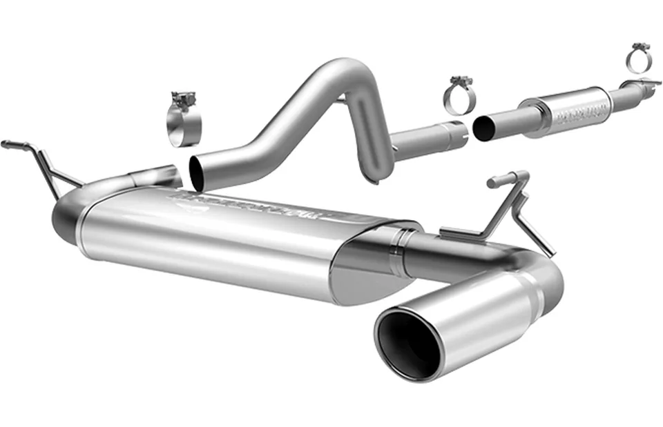 MagnaFlow 2012-2018 Jeep Wrangler 4dr Single Straight Rear Exit Stainless Cat Back Performance Exhaust 15115 1 of 1