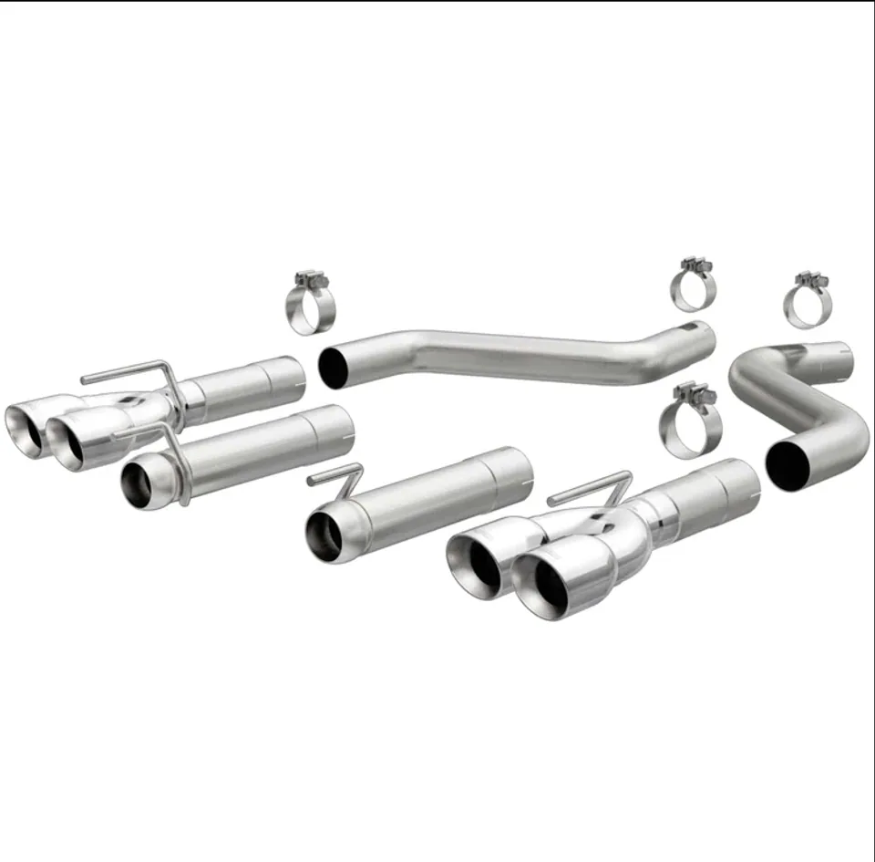 MagnaFlow Axle-Back, SS, 3in, Quad Split Rear 3.5 Tips 15-22 Dodge Challenger incl SRT Hellcat 19206 1 of 3
