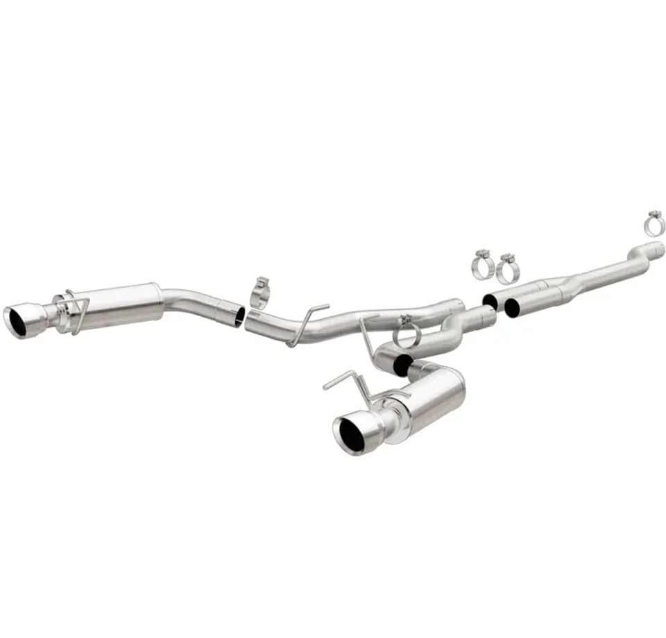 MagnaFlow Cat Back, SS, 2.5in, Competition, Dual Split Polish 4.5in Tips 15-22 Ford Mustang Ecoboost 19191 1 of 4