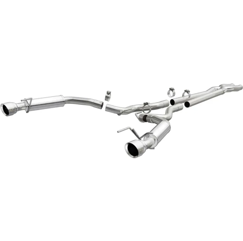 MagnaFlow Cat Back, SS, 2.5in, Competition, Dual Split Polished 4.5in Tips 15-17 Ford Mustang V6 3.7L 19099 1 of 4
