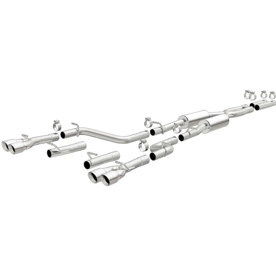 MagnaFlow Cat-Back, SS, 2.5in, Quad Split Rear 3.5in Tip 15-22 Dodge Challenger 3.6L V6 19217 1 of 5