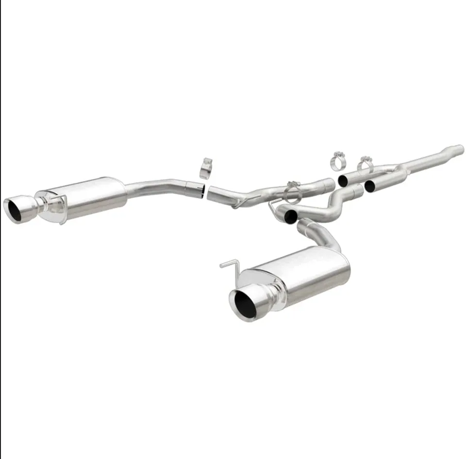 MagnaFlow Cat Back, SS, 2.5in, Street, Dual Split Polished 4.5in Tips 15-22 Ford Mustang Ecoboost 19097 1 of 4