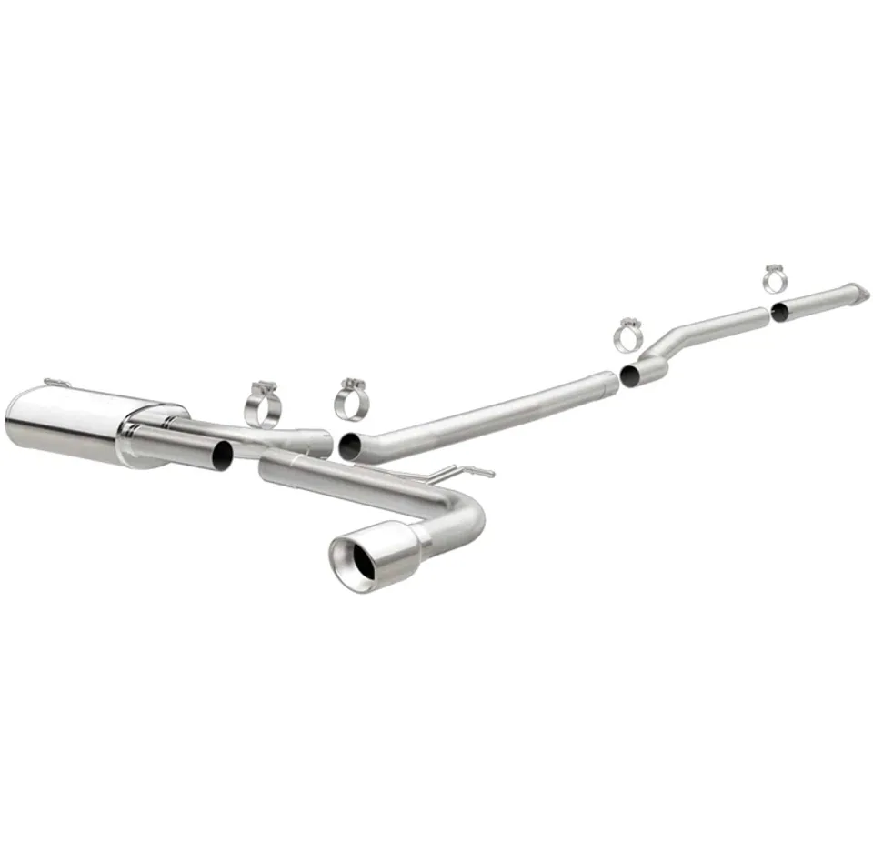 MagnaFlow Cat Back, SS, 2.5in, Street, Single Straight Pass. Polished 4in Tip, 15-18 Ford Fusion 2.5L 19096 1 of 4