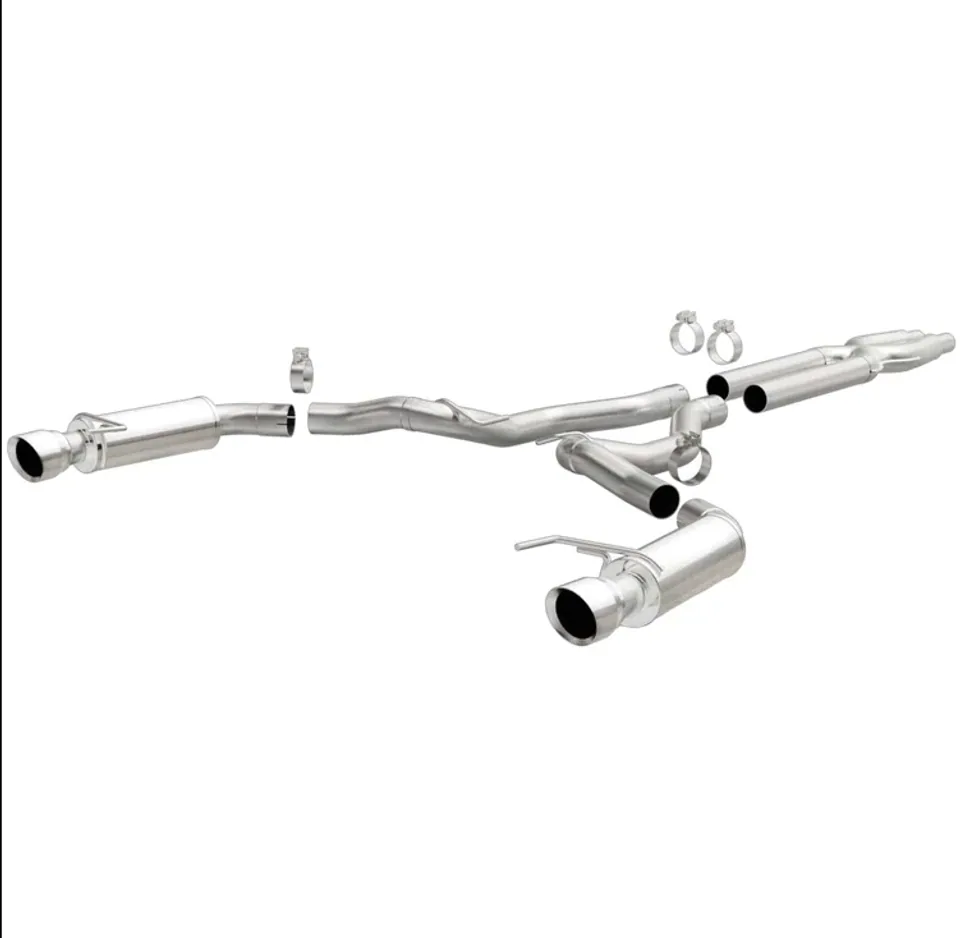 MagnaFlow Cat Back, SS, 3in, Competition, Dual Split Polished 4.5in Tips 15-17 Ford Mustang GT V8 5.0 19101 1 of 5