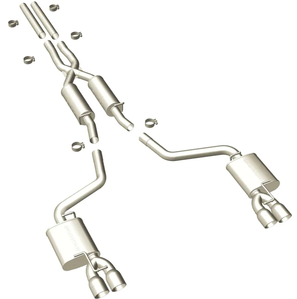 MagnaFlow Dodge Challenger 11-14 V6 3.6L Dual Split Rear Exit Stainless C/B Performance Exhaust 15098 1 of 1