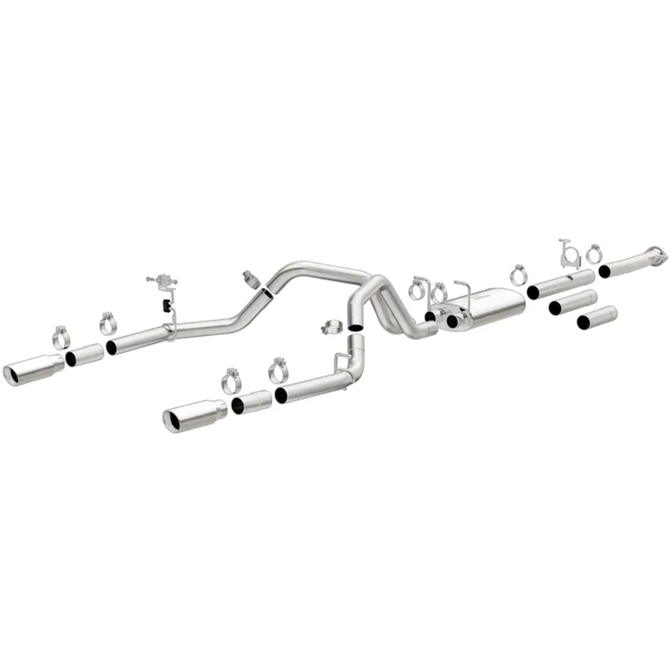 MagnaFlow Stainless Cat-Back Exhaust 11-19 Chevy Silverado 2500HD 6.0L Dual Split Rear Exit 4in 19027 1 of 4