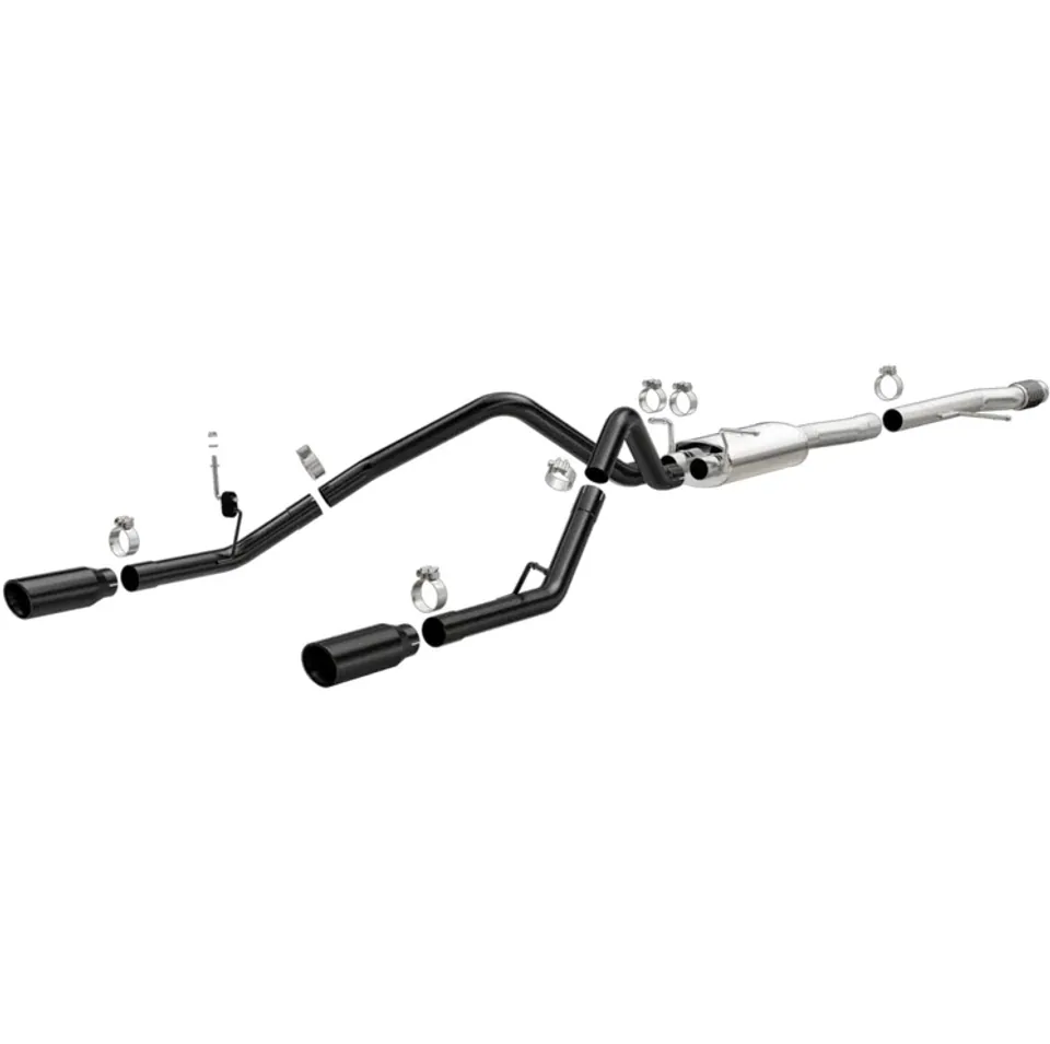 MagnaFlow SYS Cat-Back 4in Black Dual Split Rear Tips 14-18 Chevy Silverado/GMC Sierra 4.3L-5.3L 15361 1 of 3