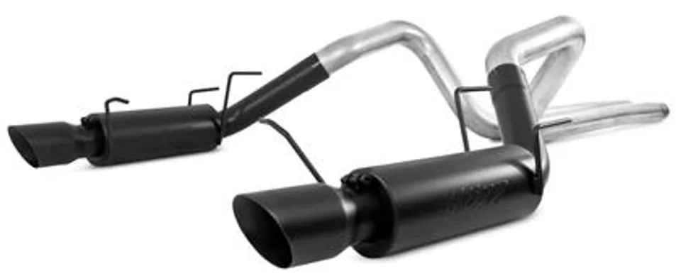 MBRP 11-14 Ford Mustang GT 5.0L 3in Cat Back Dual Split Rear Race Version 4in Tips - Black S7264BLK 1 of 1