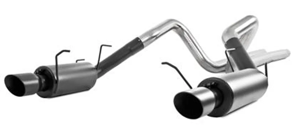 MBRP 11-14 Ford Mustang GT 5.0L 3in Cat Back Dual Split Rear Street Version 4in Tips - Black S7258BLK 1 of 1