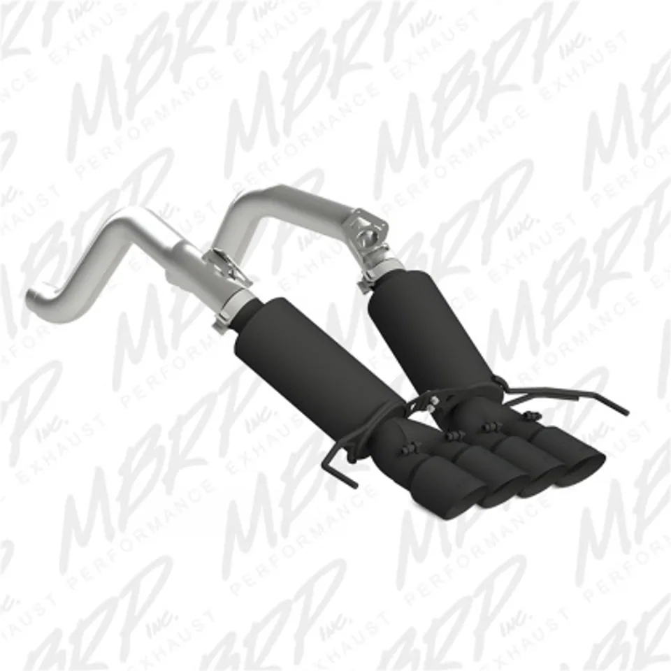 MBRP 14-19 Chevy Corvette V8 6.2L 3in Black Dual Cat Back w/ 4in Quad Dual Wall Tips S7030BLK 1 of 1
