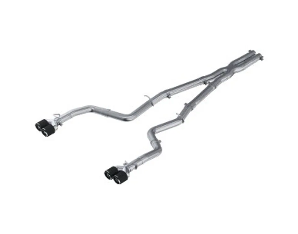 MBRP 15-16 Dodge Challenger 5.7L HEMI SS 3in Quad Split Rear Exit w/ Carbon Fiber Tips - T304 S71163CF 1 of 1