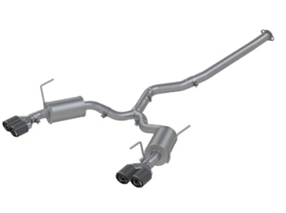 MBRP 15-19 Subaru WRX 2.0L/STI 2.5L 3in Dual Split Rear Exit w/ 3.5in CF Tips - T304 Street Version S48003CF 1 of 1