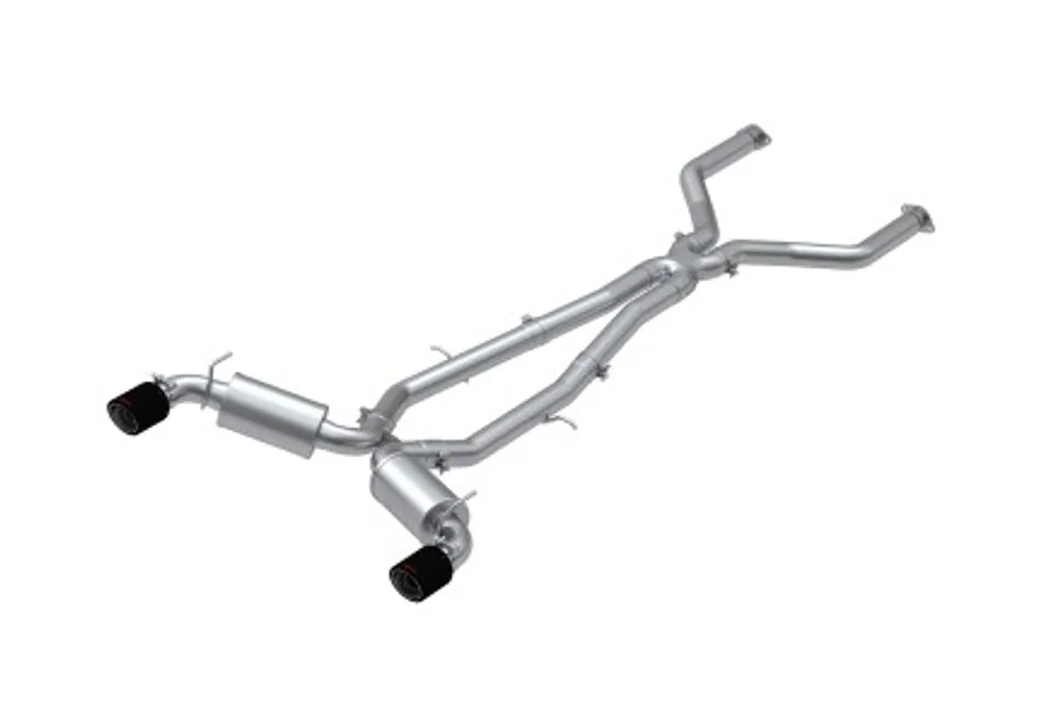 MBRP 17-19 Infiniti Q60 3.0L RWD/AWD Cat Back Dual Rear w/ Carbon Fiber Tips S44043CF 1 of 1