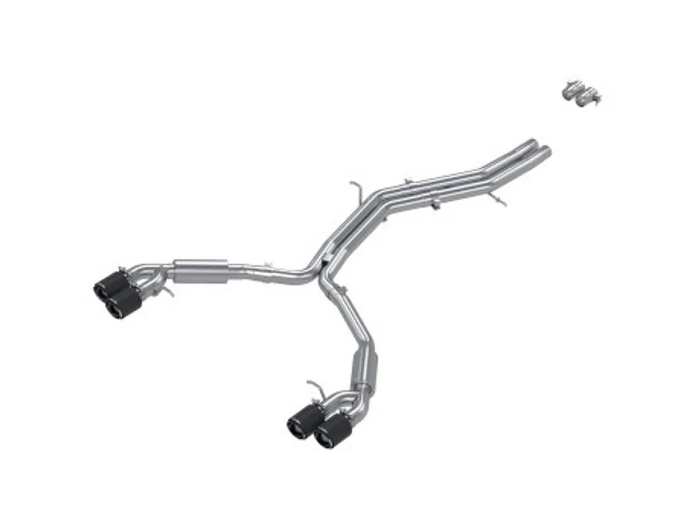 MBRP 18-21 Audi S5 Coupe/S4 Sedan T304 SS 2.5in Cat-Back Quad Rear Exit Exhaust - Carbon Fiber Tips S46073CF 1 of 1