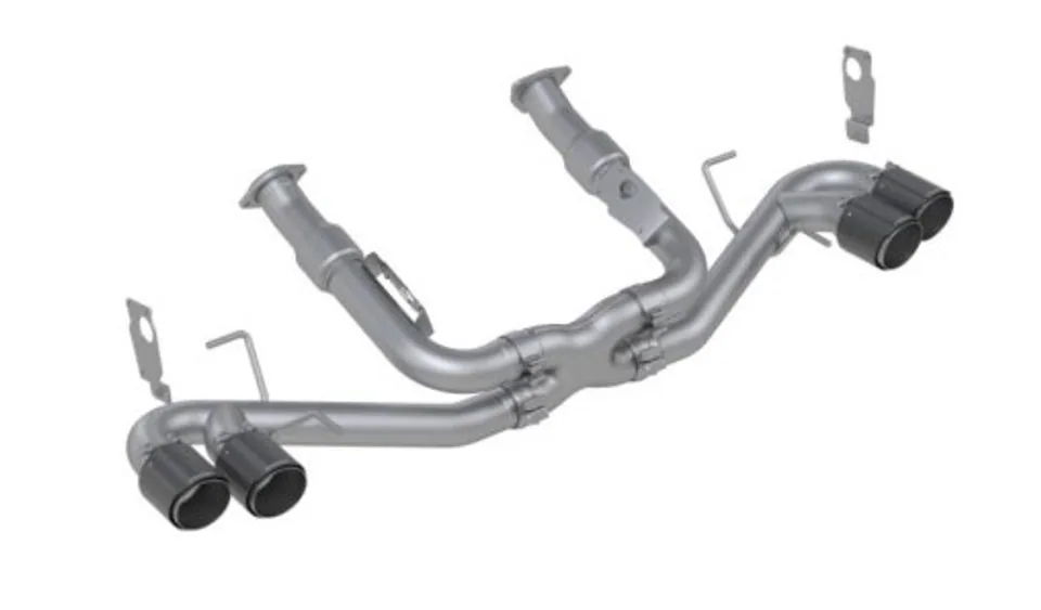 MBRP 20-21 Chevrolet Corvette C8 3in Cat Back Quad Split Rear Exit w/ Carbon Fiber Tips - T304 S70403CF 1 of 1