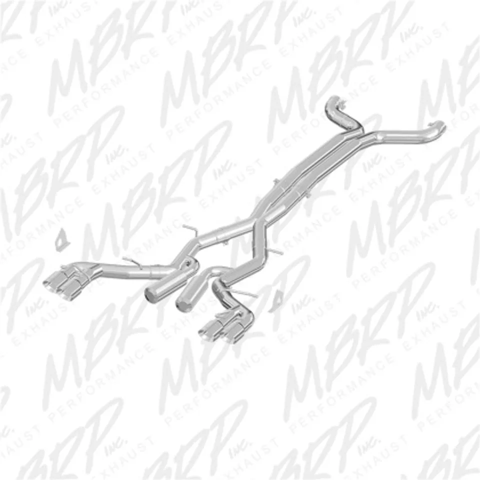 MBRP 2016 Chevy Camaro V8 6.2L 6spd 3in Alum Race Dual Cat Back w/ 4.5in Quad Dual Wall Tips S7033AL 1 of 1
