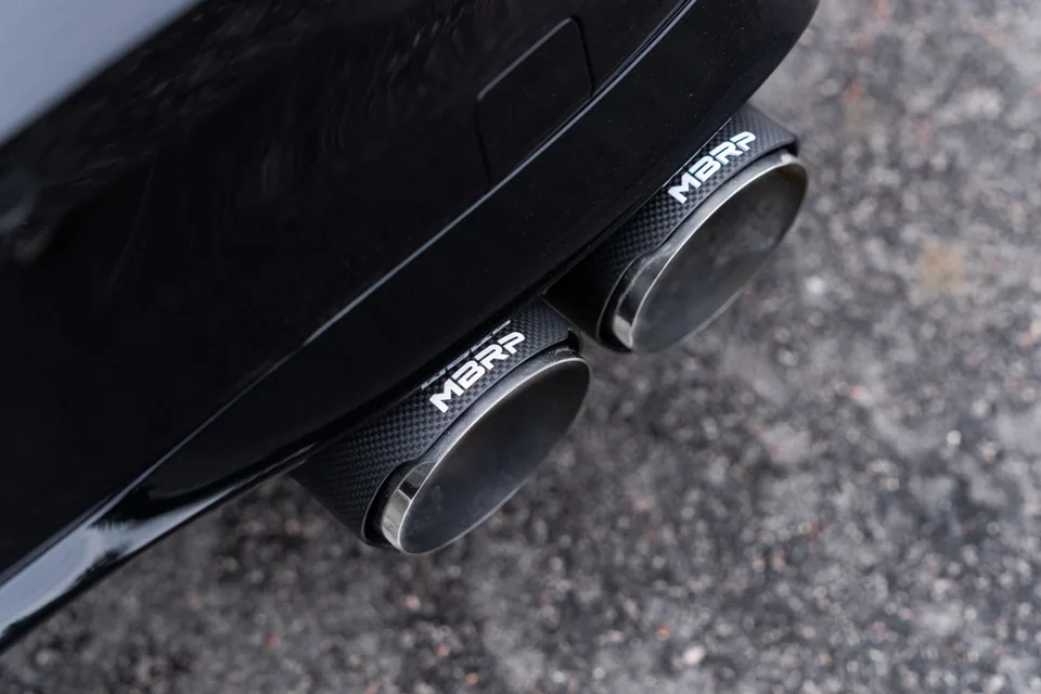 MBRP 2022 Volkswagon Golf R MK8 T304 Stainless Steel 3in Cat-Back, Quad Rear Exit- Carbon Fiber Tips S46133CF 3 of 3