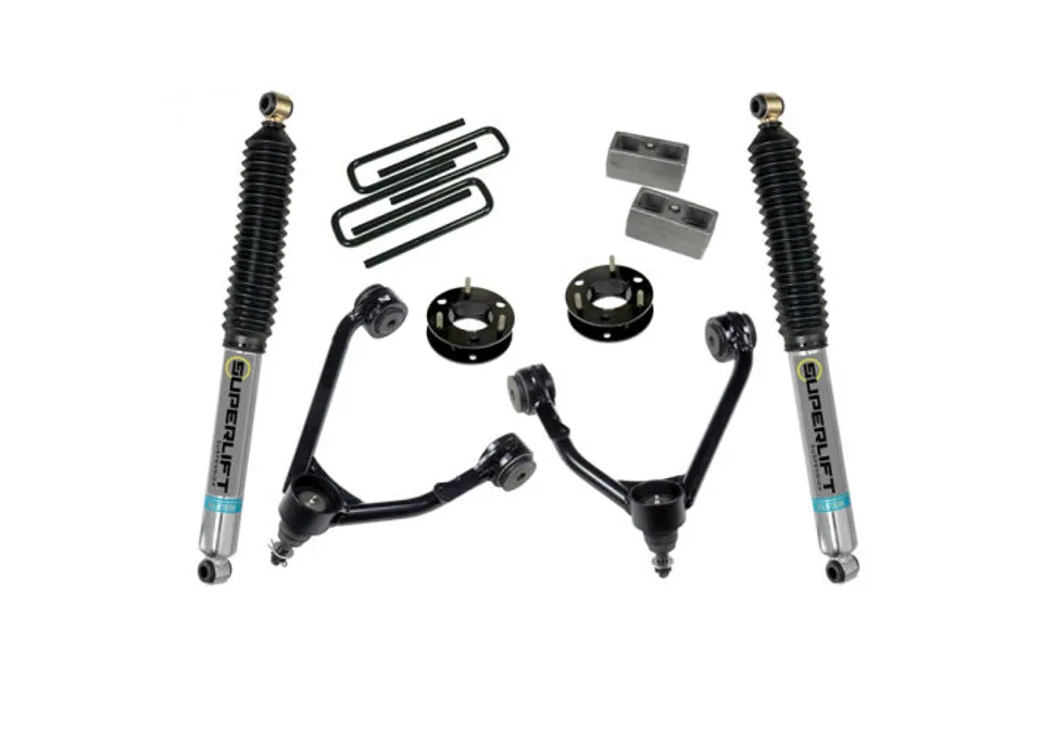 Superlift 07-16 Chevy Silv 1500 2WD 3.5in Lift Kit w/ Cast Steel Control Arms & Bilstein Rear Shocks 3850B 1 of 3