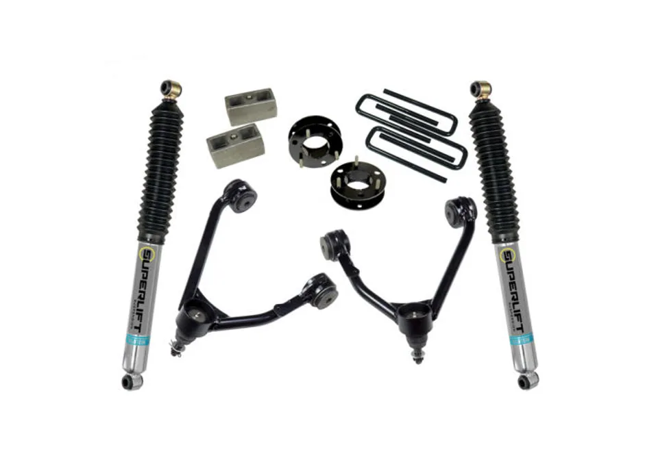 Superlift 14-18 Chevy Silv 1500 2WD 3.5in Lift Kit w/ Alum/Steel Control Arms & Bilstein Rear Shocks 3800B 1 of 3