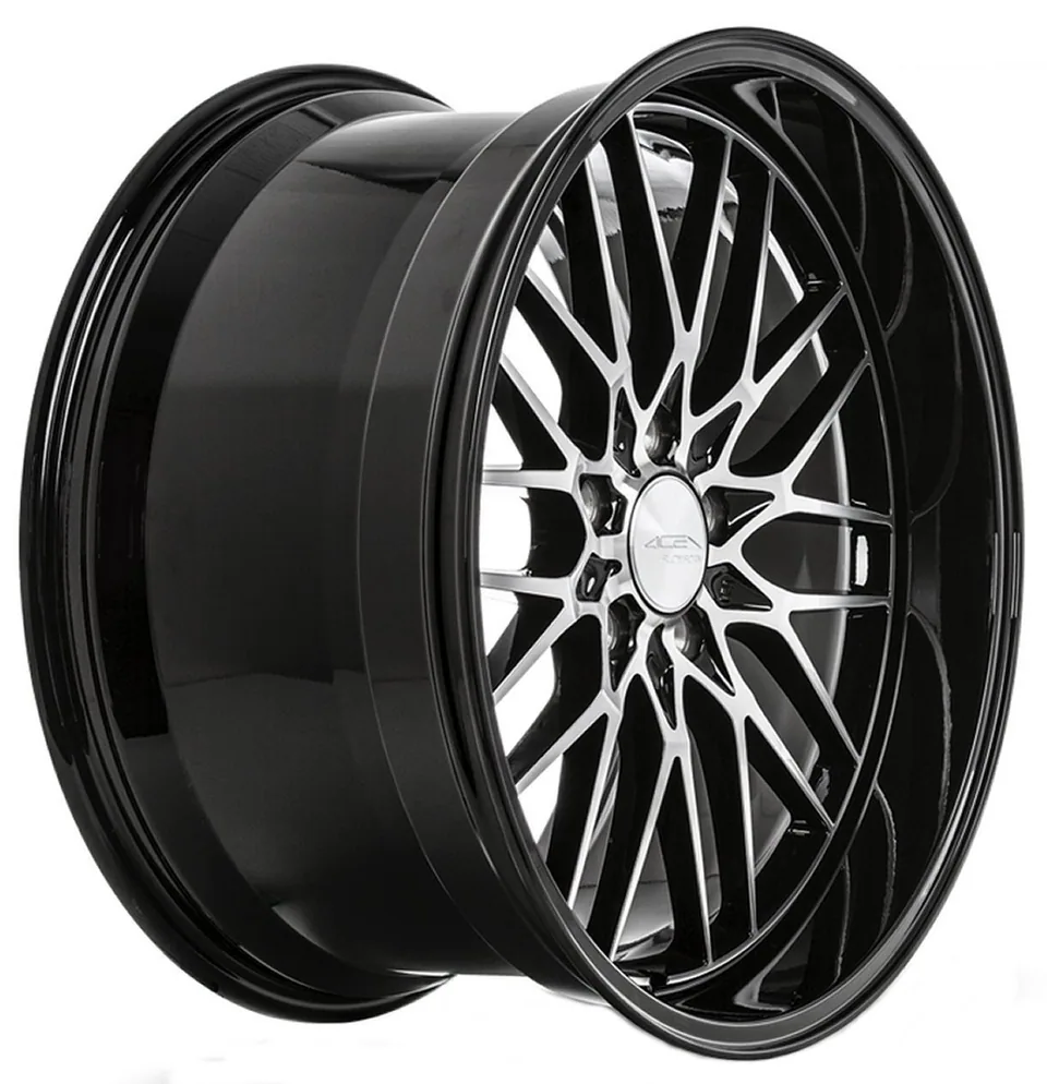 Ace Alloy AFF04 Gloss Black Machined Face w/ Gloss black Lip 2 of 3