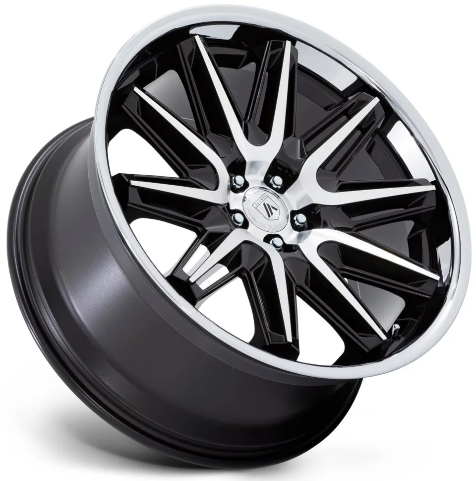 Asanti AB047 Gloss Black machined w/ Stainless Steel Lip 3 of 3