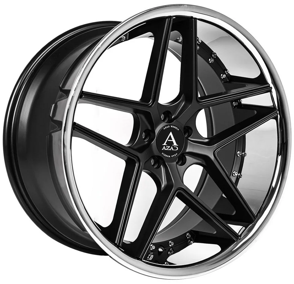 AZAD AZ1029 Gloss Black w/ Chrome Stainless Steel Lip 1 of 1