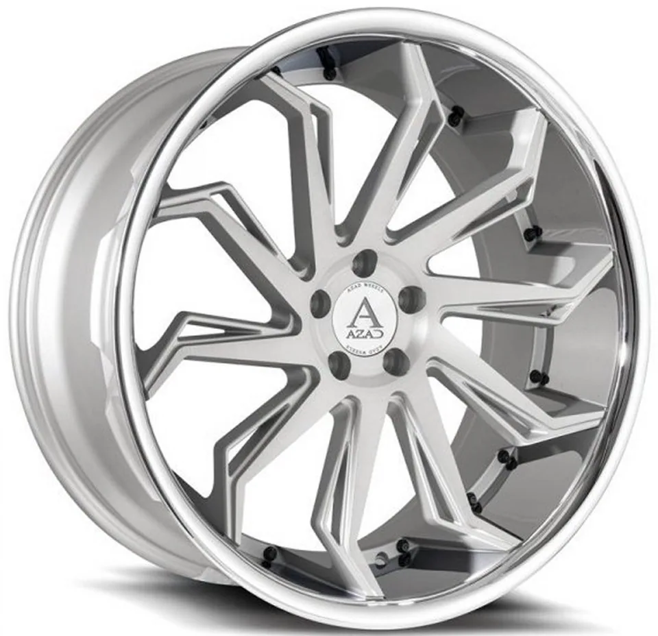 AZAD AZ1101 Brushed Silver w/ Chrome Stainless Steel Lip 1 of 1