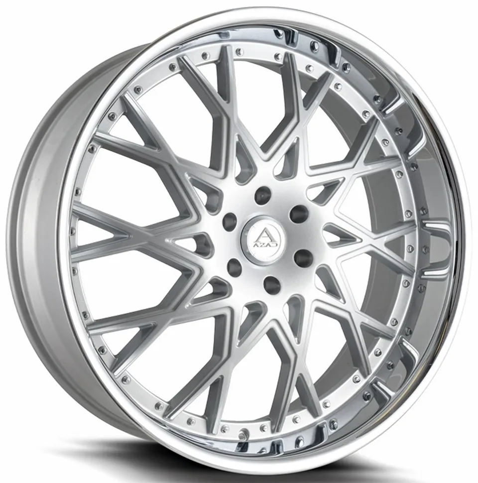 AZAD AZ822 Brushed Silver w/ Chrome Stainless Steel Lip 1 of 1