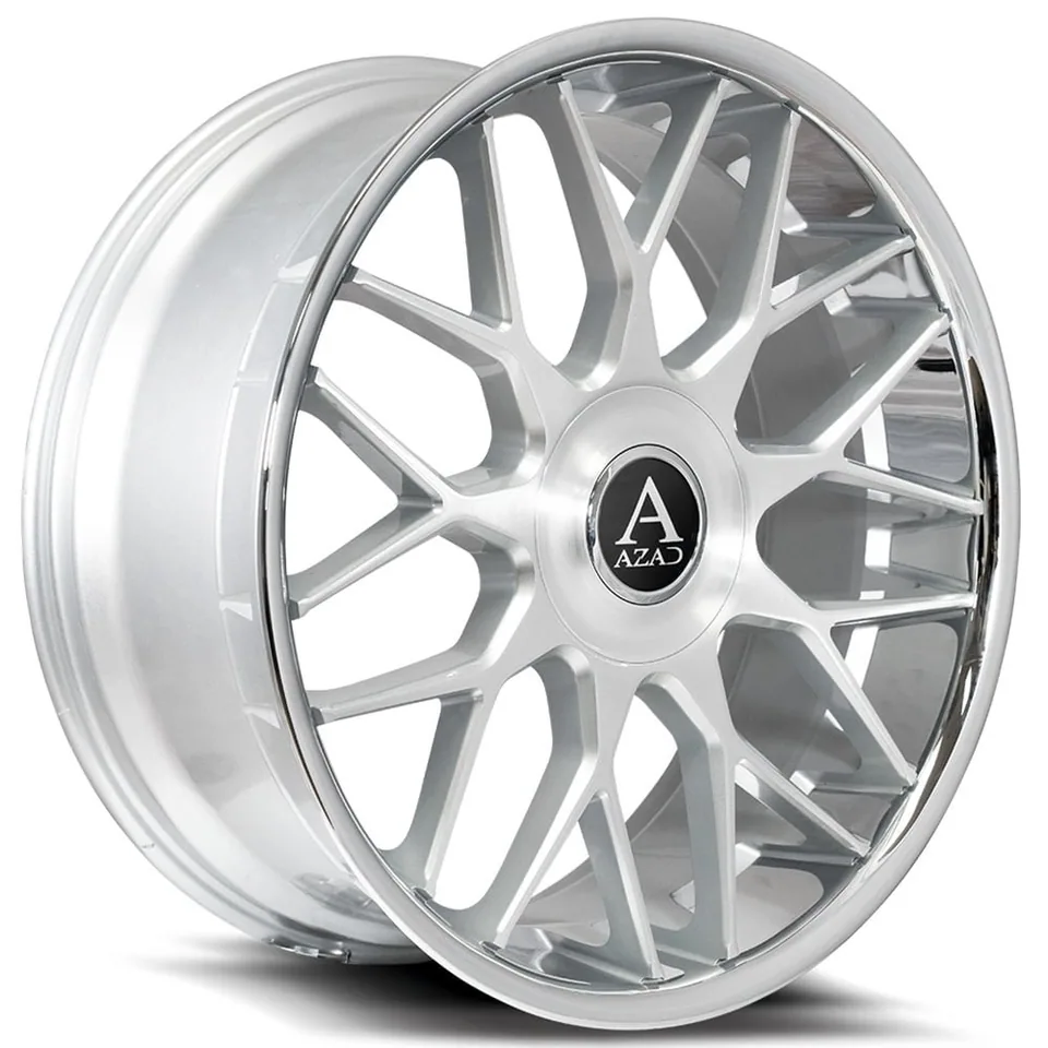 AZAD AZV02 Brushed Silver w/ Stainless Steel Chrome Lip 5x115 2 of 2
