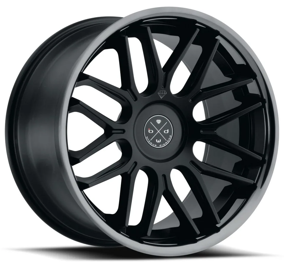 Blaque Diamond BD-27 Satin Black w/ Black Chrome Stainless Steel Lip 1 of 6