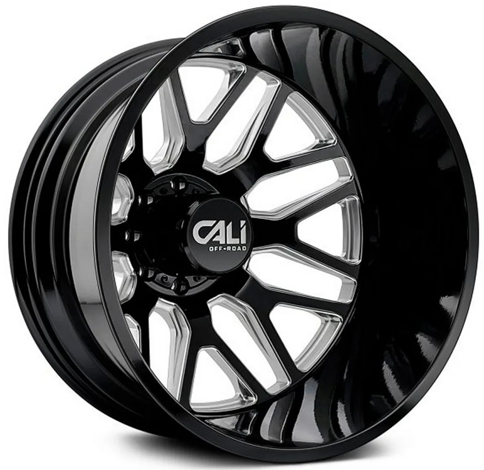 Cali Off-Road Invader Dually Front 9115D Gloss Black w/ Milled Spokes 154.2 C.B. 2 of 2