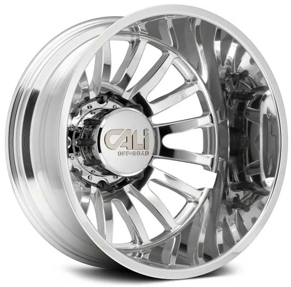 Cali Off-Road Summit Dually Rear 9110D Polished w/ Milled Spokes 124.9 C.B. 3 of 6